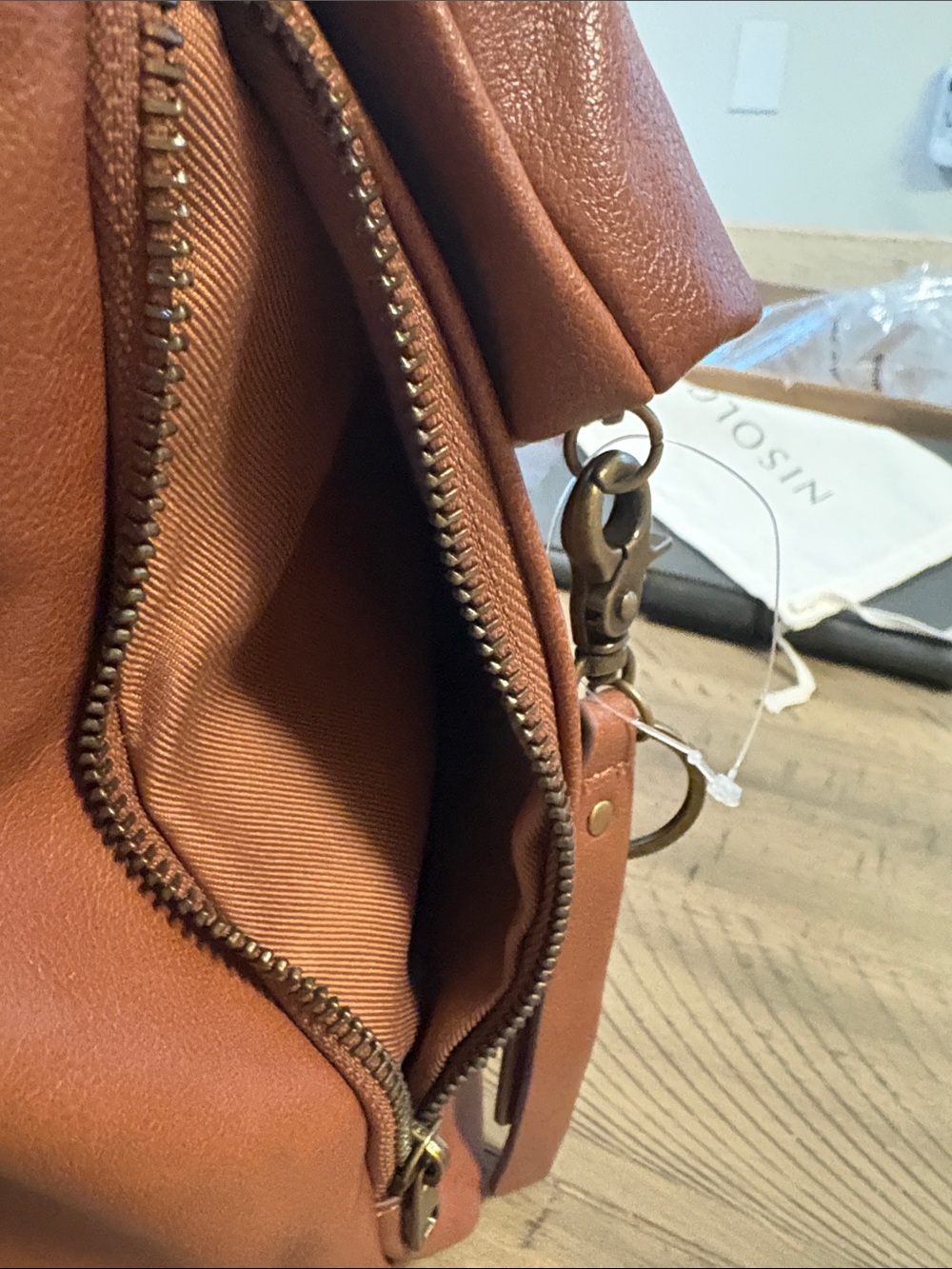 643 Frye Leather Backpack in Warm Cognac Brown - Picture 4 of 8